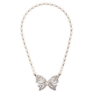 Alessandra Rich Women's Pearl Bow Necklace